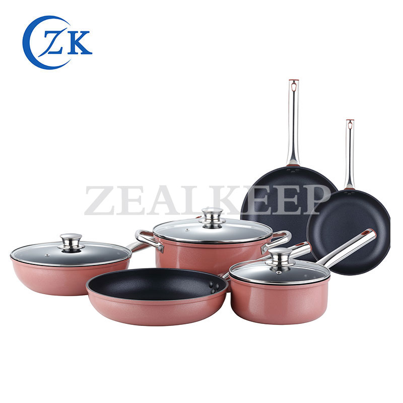 Set Alat Memasak Antistick Aluminium Tepi Kaca Penutup